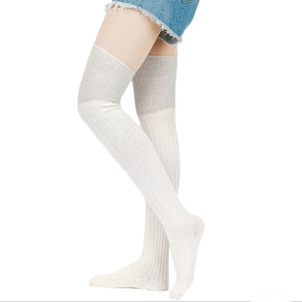 Sparkly over the knee knitted socks